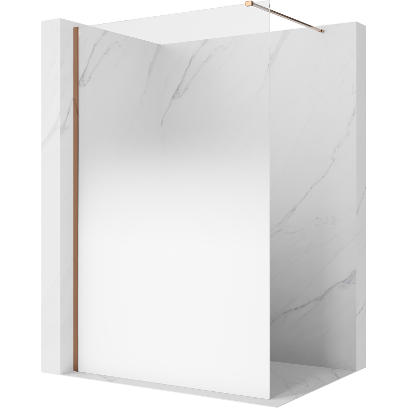 Mexen Kioto ścianka prysznicowa Walk-in 80 x 200 cm, ombre biała 8 mm, różowe złoto - 800-080-101-60-86