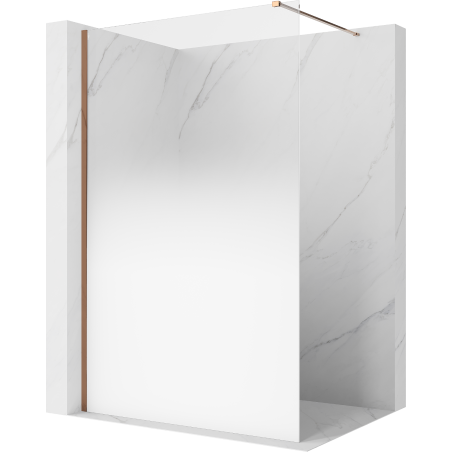 Mexen Kioto ścianka prysznicowa Walk-in 90 x 200 cm, ombre biała 8 mm, różowe złoto - 800-090-101-60-86