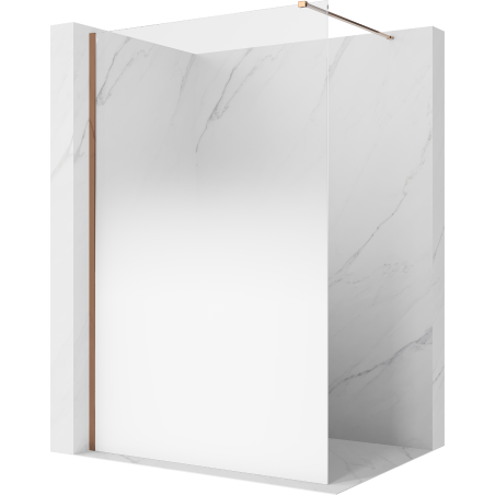 Mexen Kioto ścianka prysznicowa Walk-in 100 x 200 cm, ombre biała 8 mm, różowe złoto - 800-100-101-60-86