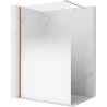 Mexen Kioto ścianka prysznicowa Walk-in 100 x 200 cm, ombre biała 8 mm, różowe złoto - 800-100-101-60-86