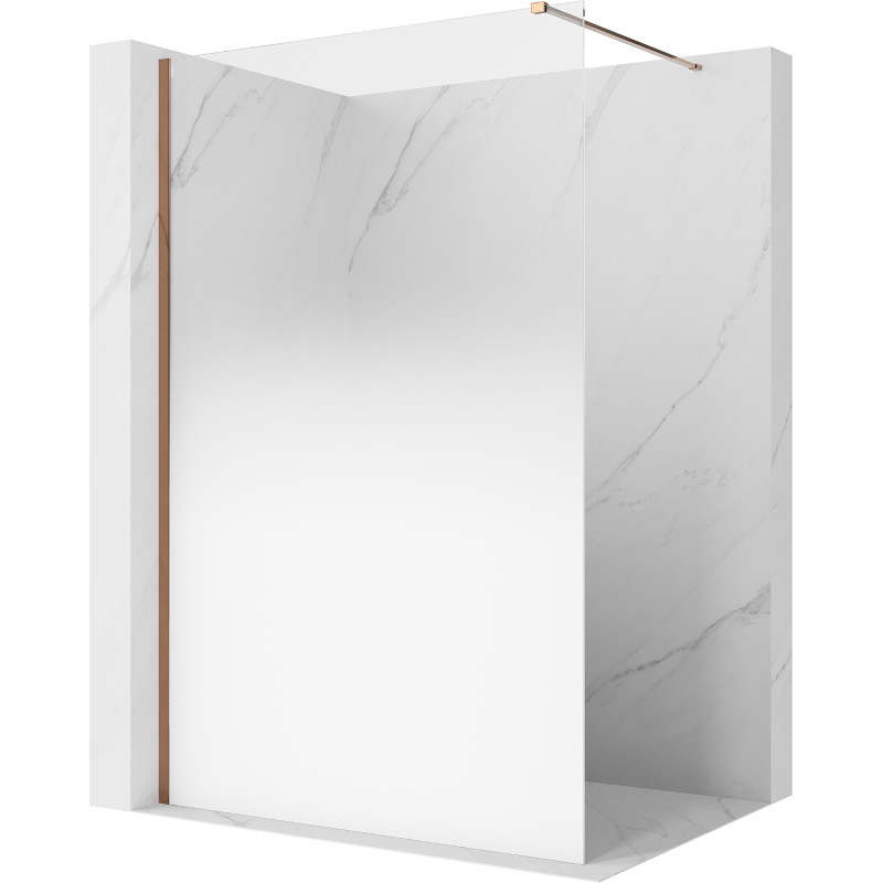 Mexen Kioto ścianka prysznicowa Walk-in 120 x 200 cm, ombre biała 8 mm, różowe złoto - 800-120-101-60-86