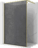 Mexen Kioto ścianka prysznicowa Walk-in 150 x 200 cm, crackle grafit 12 mm, złota szczotkowana - 800-150-101-55-44-X