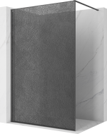 Mexen Kioto ścianka prysznicowa Walk-in 80 x 200 cm, crackle grafit 12 mm, gun gray szczotkowany - 800-080-101-66-44-X