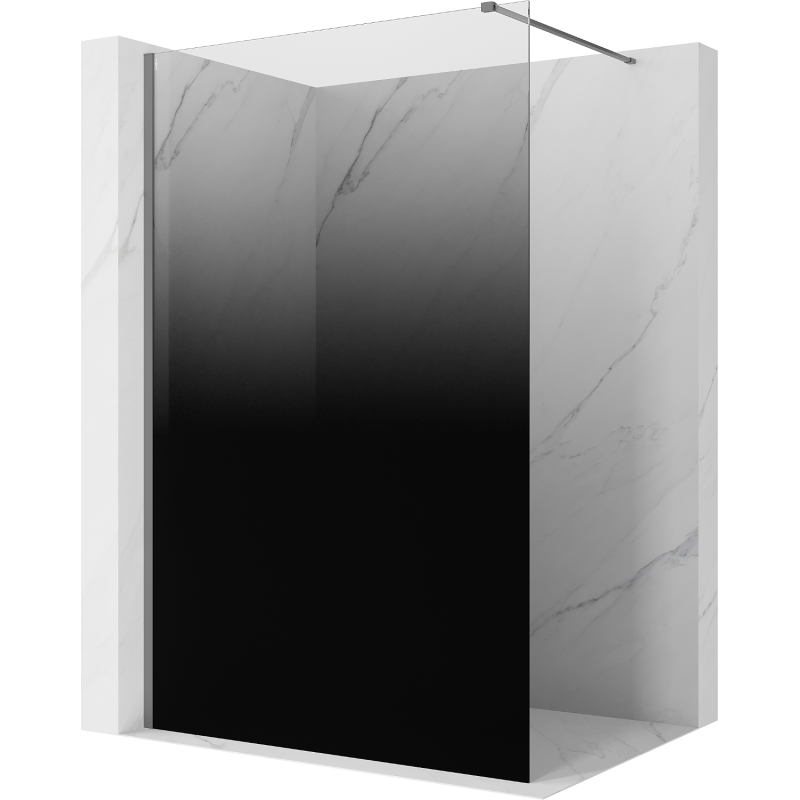 Mexen Kioto ścianka prysznicowa Walk-in 100 x 200 cm, ombre czarna 8 mm, gun metal - 800-100-101-95-76