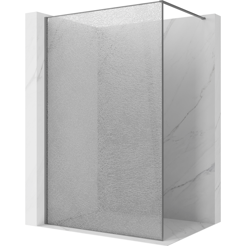 Mexen Kioto ścianka prysznicowa Walk-in 70 x 200 cm, crackle transparent 12 mm, gun metal - 800-070-101-95-04-X