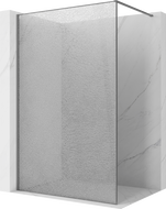 Mexen Kioto ścianka prysznicowa Walk-in 120 x 200 cm, crackle transparent 12 mm, gun metal - 800-120-101-95-04-X