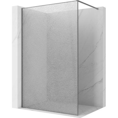 Mexen Kioto ścianka prysznicowa Walk-in 150 x 200 cm, crackle transparent 12 mm, gun metal - 800-150-101-95-04-X