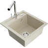 Mexen Vito zlewozmywak granitowy 1-komorowy z baterią kuchenną Duero, beżowy - 6503-69-671600-00