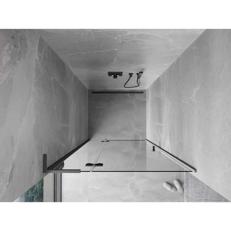 Mexen Mist-H L drzwi prysznicowe uchylne lewe 115 cm, transparent, gun gray szczotkowany - 8A5L-115-000-66-00-L