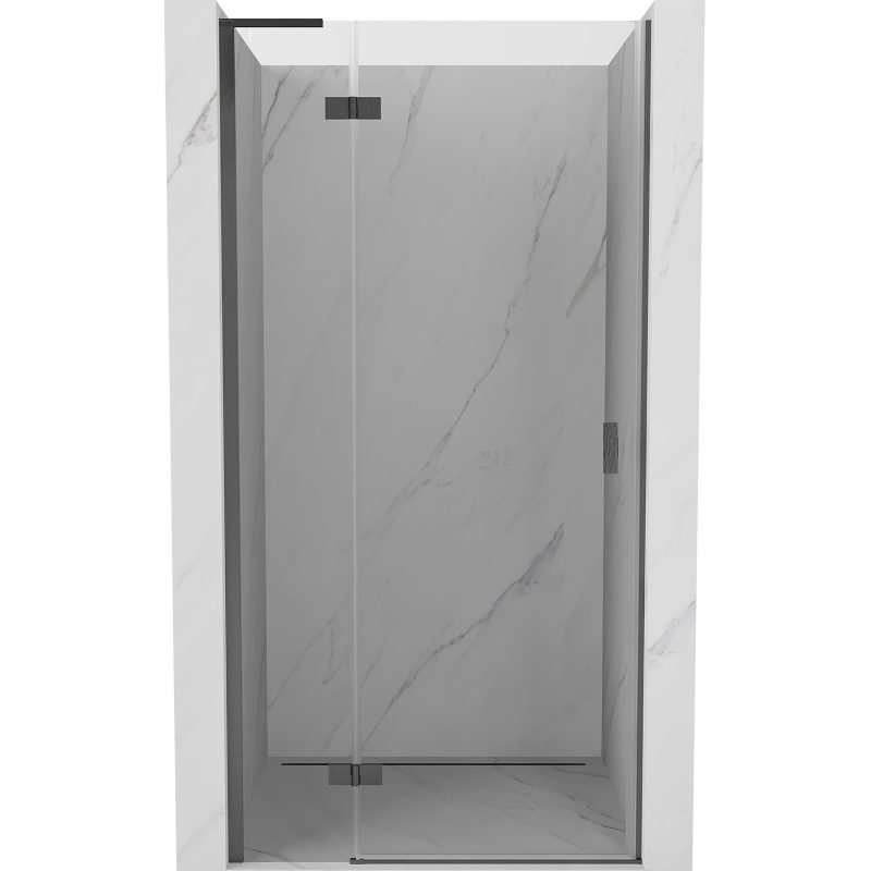 Mexen Mist-H L drzwi prysznicowe uchylne lewe 115 cm, transparent, gun gray szczotkowany - 8A5L-115-000-66-00-L