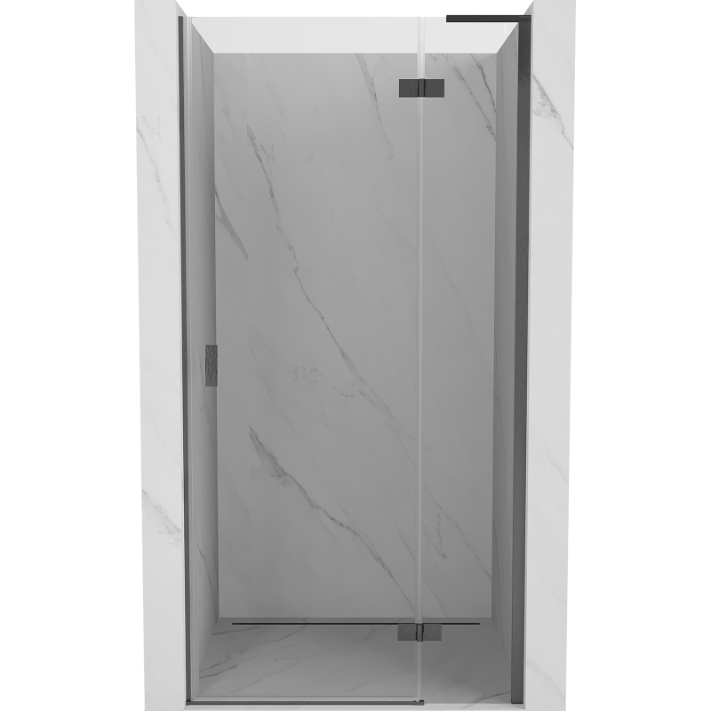 Mexen Mist-H L drzwi prysznicowe uchylne prawe 115 cm, transparent, gun gray szczotkowany - 8A5L-115-000-66-00-P