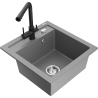Mexen Vito zlewozmywak granitowy 1-komorowy z baterią kuchenną Duero, szary - 6503-71-671600-70