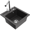 Mexen Vito zlewozmywak granitowy 1-komorowy z baterią kuchenną Duero, czarny nakrapiany - 6503-76-671600-00