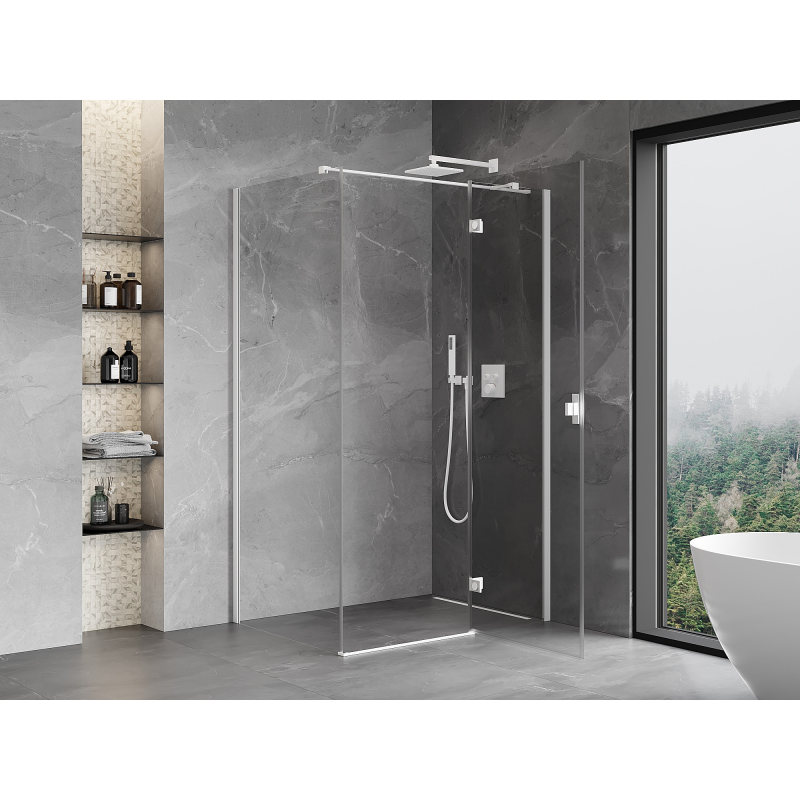 Mexen Mist-H T kabina prysznicowa uchylna prawa 70 x 85 cm, transparent, biała - 8A5T-070-085-20-00-P