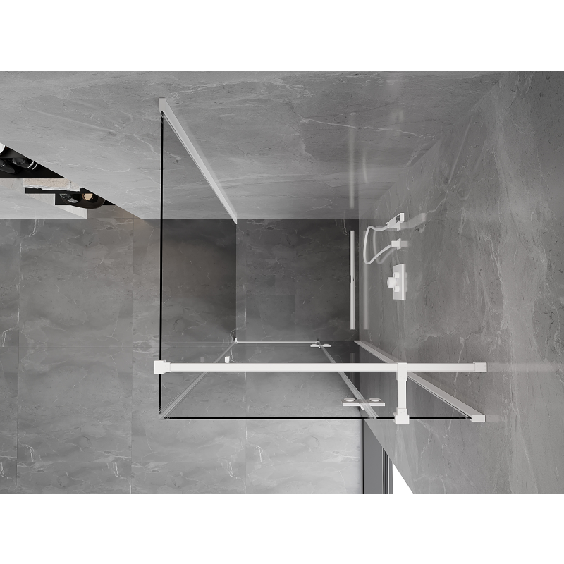 Mexen Mist-H T kabina prysznicowa uchylna prawa 100 x 100 cm, transparent, biała - 8A5T-100-100-20-00-P