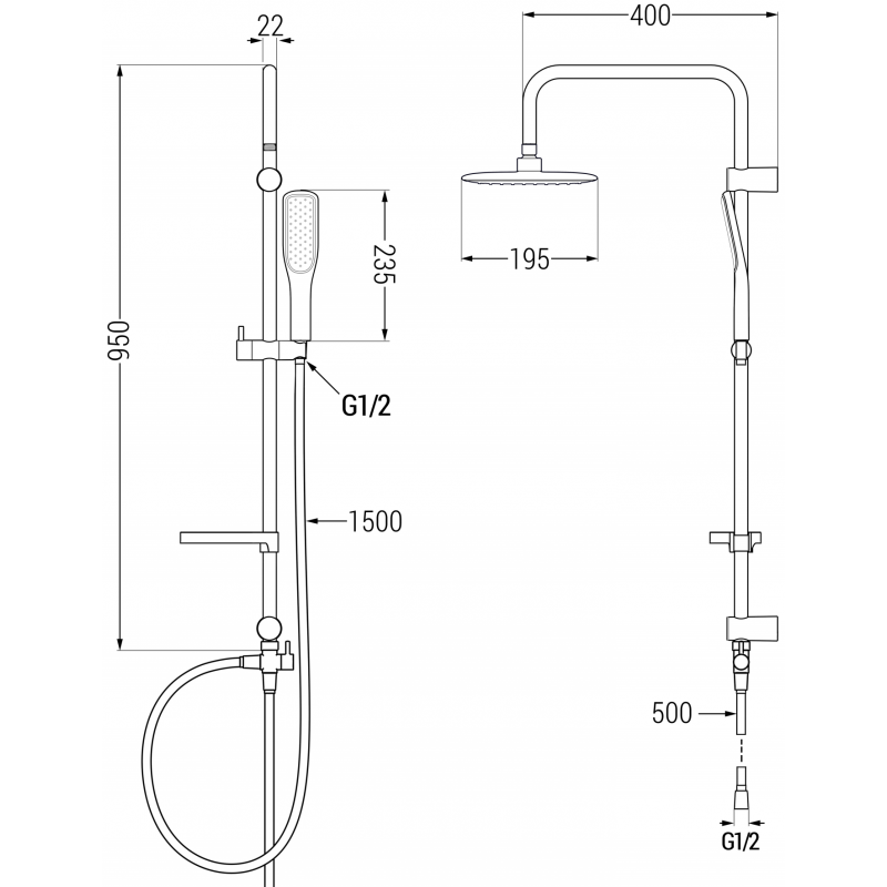 Mexen X49 kolumna prysznicowa, czarna/złota - 798494991-75