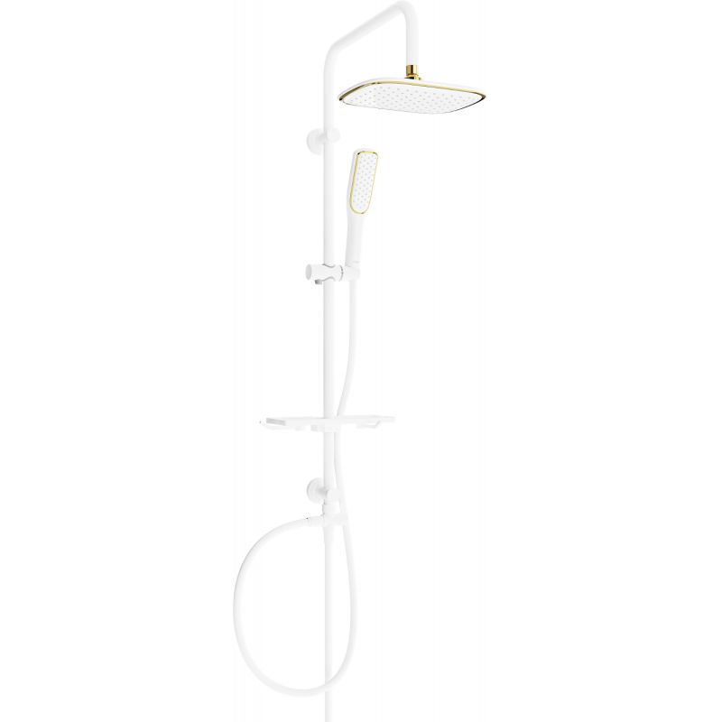 Mexen T49 kolumna prysznicowa, biała/złota - 798494993-25