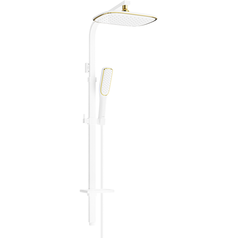 Mexen Q49 kolumna prysznicowa, biała/złota - 798494995-25