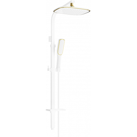 Mexen Q49 kolumna prysznicowa, biała/złota - 798494995-25