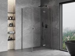 Mexen Mist-H T kabina prysznicowa uchylna prawa 90 x 80 cm, transparent, gun metal - 8A5T-090-080-95-00-P