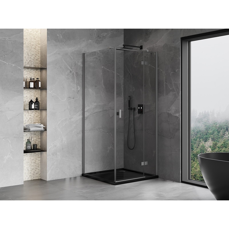 Mexen Mist-H T kabina prysznicowa uchylna prawa 90 x 90 cm, transparent, gun metal - 8A5T-090-090-95-00-P