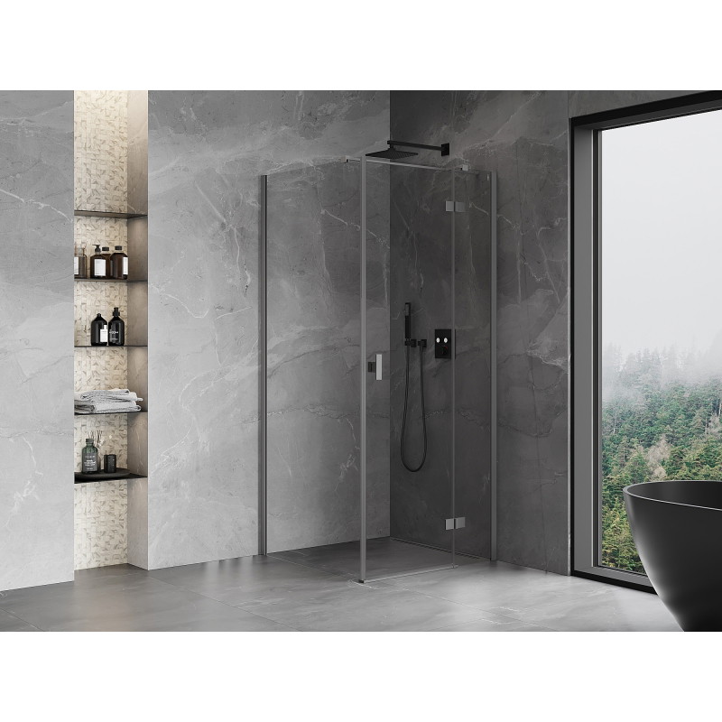 Mexen Mist-H T kabina prysznicowa uchylna prawa 90 x 90 cm, transparent, gun metal - 8A5T-090-090-95-00-P