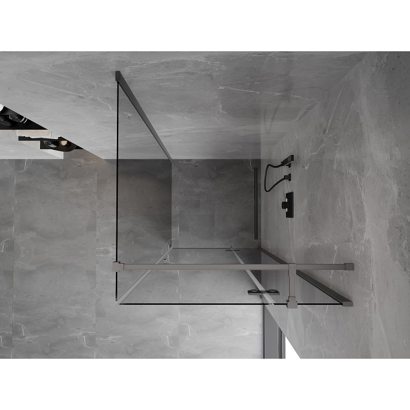 Mexen Mist-H T kabina prysznicowa uchylna prawa 90 x 90 cm, transparent, gun metal - 8A5T-090-090-95-00-P