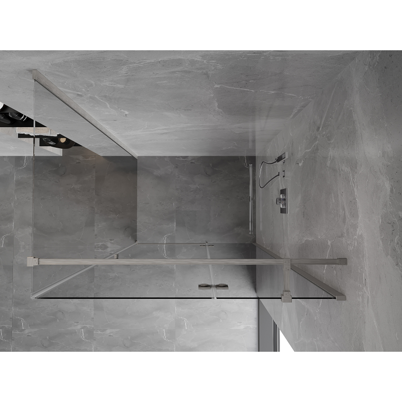 Mexen Mist-H T kabina prysznicowa uchylna prawa 70 x 110 cm, transparent, nikiel szczotkowany - 8A5T-070-110-97-00-P