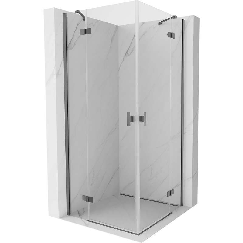Mexen Mist-H Duo kabina prysznicowa uchylna 70 x 70 cm, transparent, gun metal - 8A5-070L-070P-95-00
