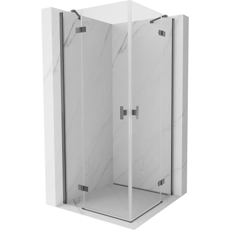 Mexen Mist-H Duo kabina prysznicowa uchylna 70 x 70 cm, transparent, gun metal - 8A5-070L-070P-95-00