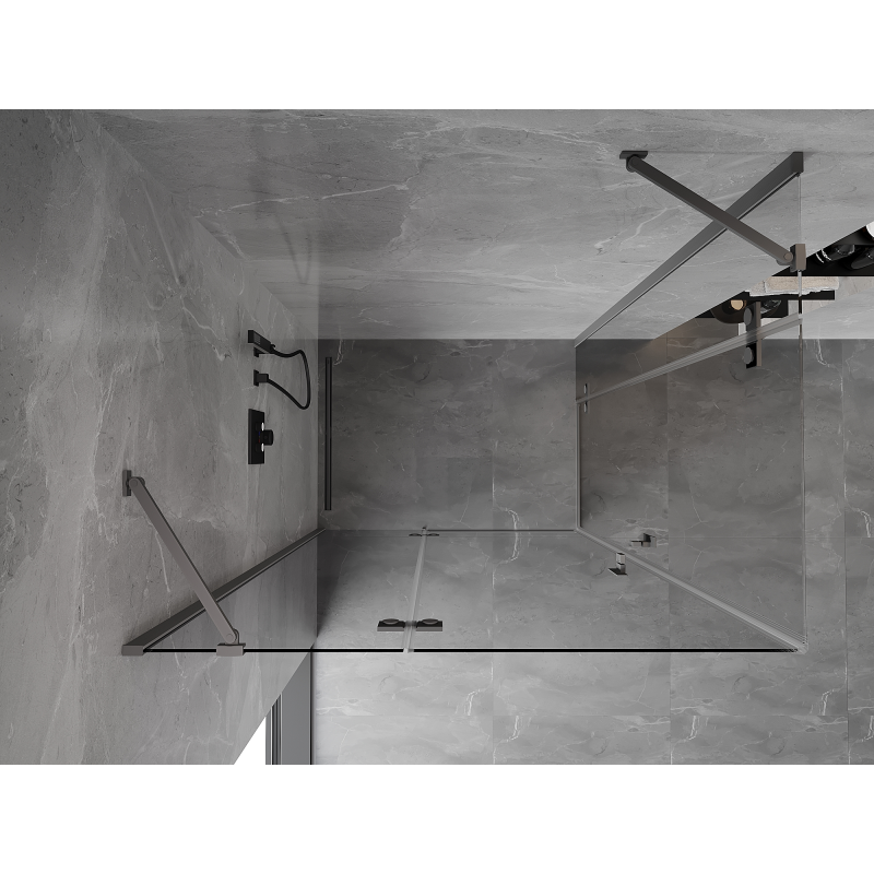 Mexen Mist-H Duo kabina prysznicowa uchylna lewa 90 x 70 cm, transparent, gun metal - 8A5-090L-070P-95-00