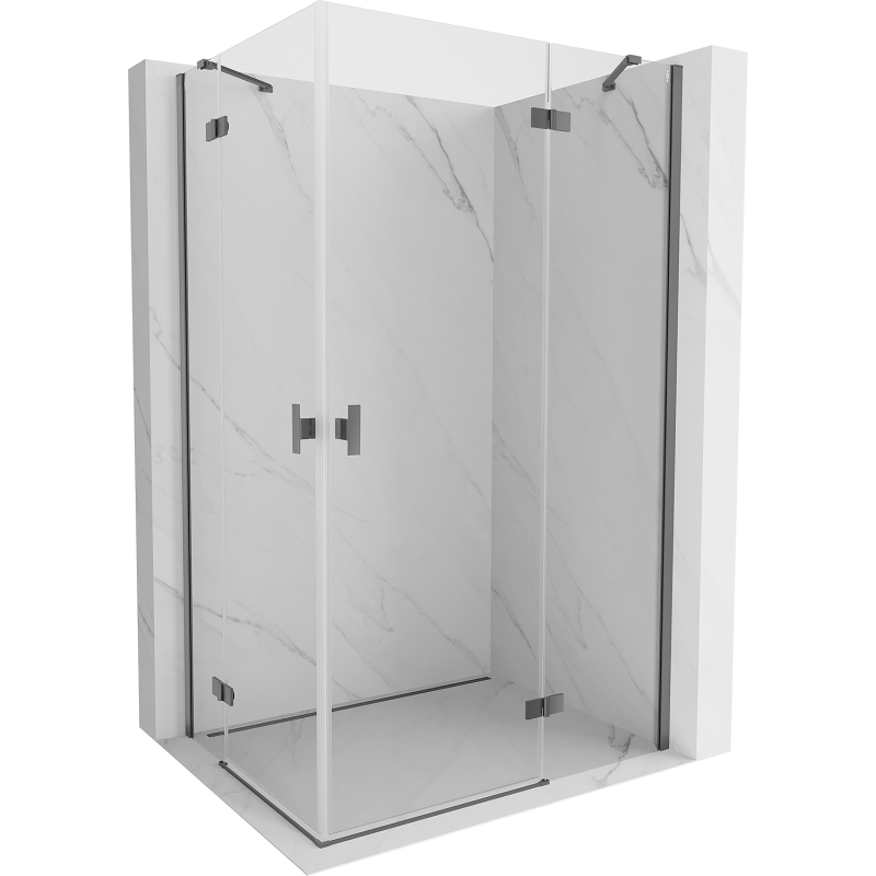 Mexen Mist-H Duo kabina prysznicowa uchylna prawa 70 x 80 cm, transparent, gun metal - 8A5-070L-080P-95-00