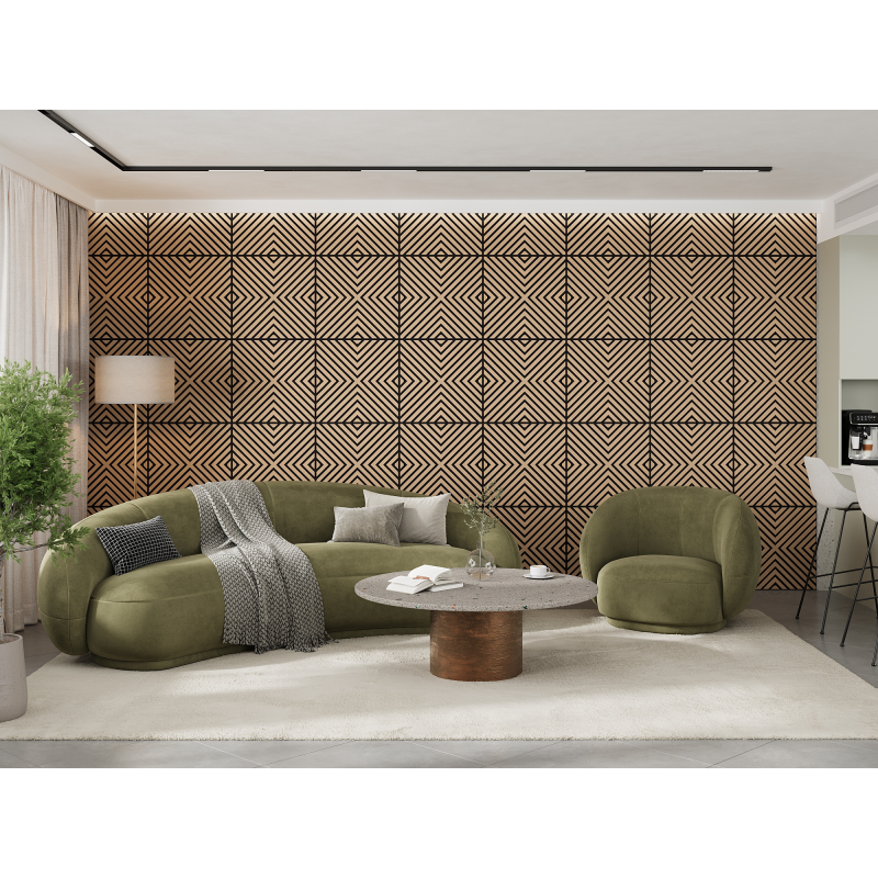 Mexen Linea 01 panel ścienny akustyczny 60 x 60 cm (4szt.), filc 9 mm, fornir techniczny, Bielony Dąb - S110-60607-01-040