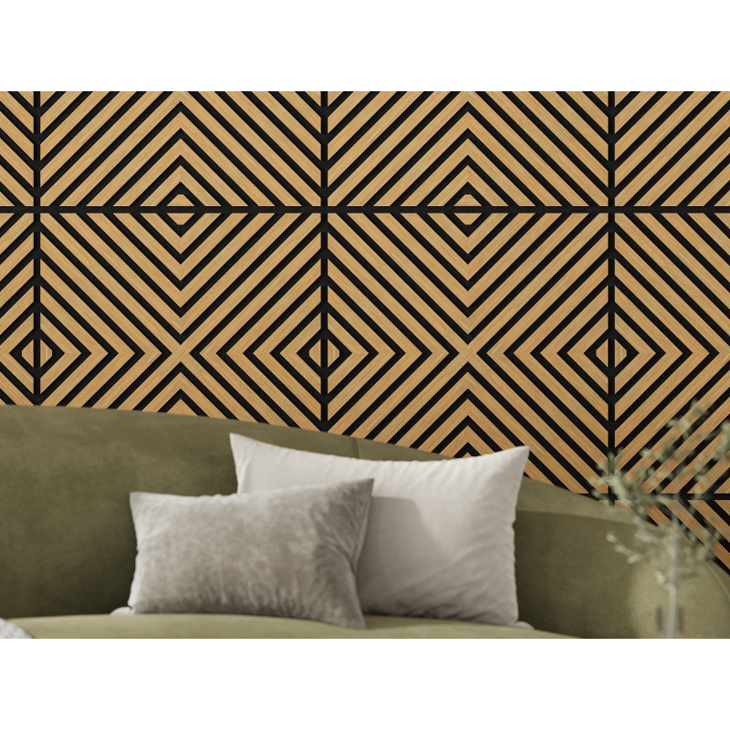 Mexen Linea 01 panel ścienny akustyczny 60 x 60 cm (4szt.), filc 9 mm, fornir techniczny, Dąb Classic - S110-60607-01-041