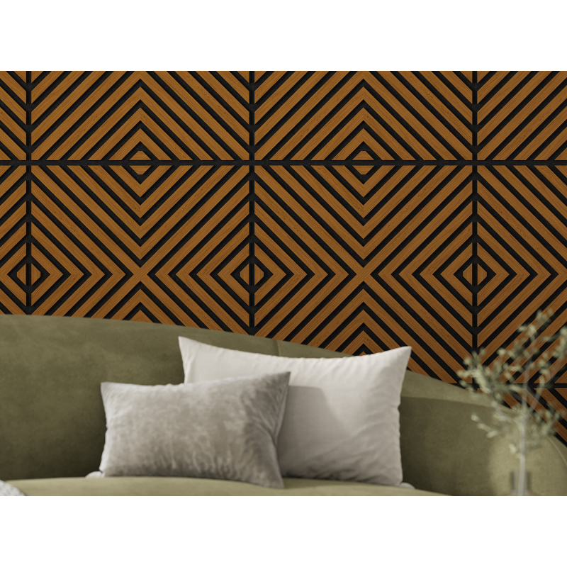 Mexen Linea 01 panel ścienny akustyczny 60 x 60 cm (4szt.), filc 9 mm, fornir techniczny, Dąb Natural - S110-60607-01-042