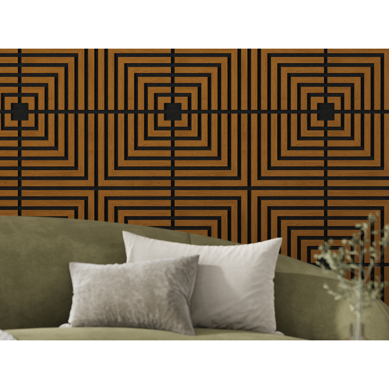 Mexen Linea 02 panel ścienny akustyczny 60 x 60 cm (4szt.), filc 9 mm, fornir techniczny, Dąb Natural - S110-60607-02-042