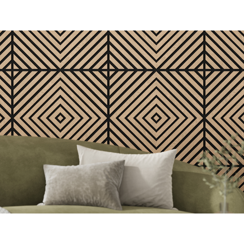 Mexen Linea 03 panel ścienny akustyczny 60 x 60 cm (4szt.), filc 9 mm, fornir techniczny, Bielony Dąb - S110-60607-03-040