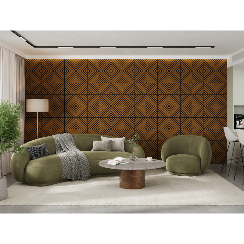 Mexen Linea 03 panel ścienny akustyczny 60 x 60 cm (4szt.), filc 9 mm, fornir techniczny, Dąb Natural - S110-60607-03-042