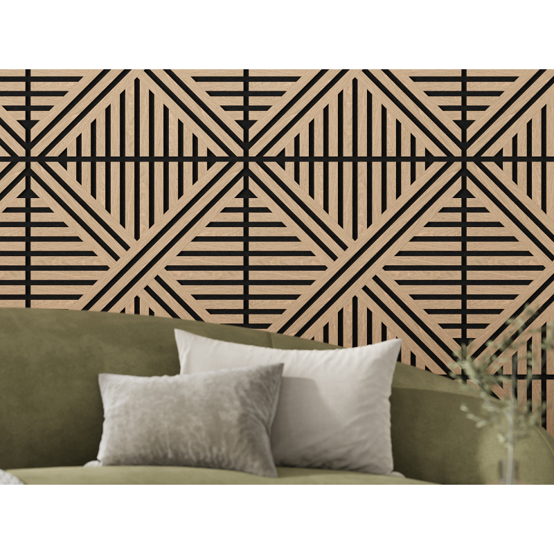 Mexen Linea 05 panel ścienny akustyczny 60 x 60 cm (4szt.), filc 9 mm, fornir techniczny, Bielony Dąb - S110-60607-05-040