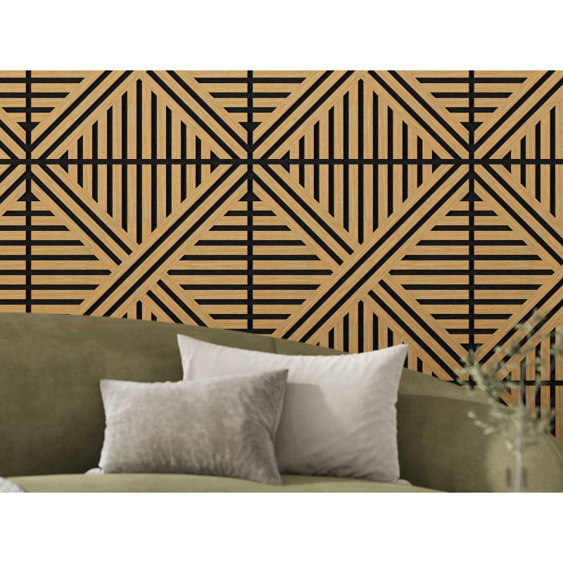 Mexen Linea 05 panel ścienny akustyczny 60 x 60 cm (4szt.), filc 9 mm, fornir techniczny, Dąb Classic - S110-60607-05-041