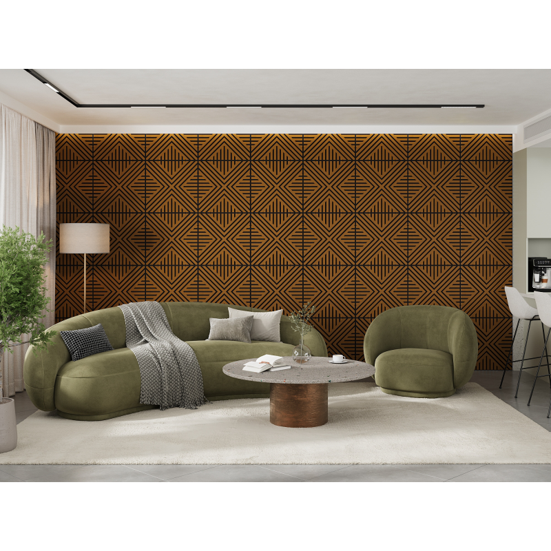 Mexen Linea 05 panel ścienny akustyczny 60 x 60 cm (4szt.), filc 9 mm, fornir techniczny, Dąb Natural - S110-60607-05-042