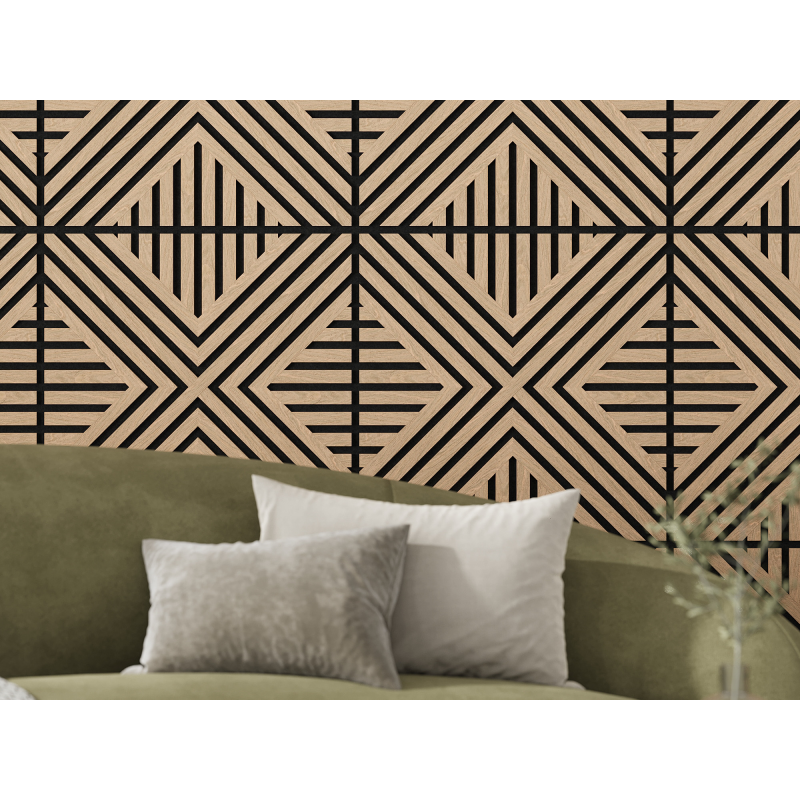 Mexen Linea 06 panel ścienny akustyczny 60 x 60 cm (4szt.), filc 9 mm, fornir techniczny, Bielony Dąb - S110-60607-06-040