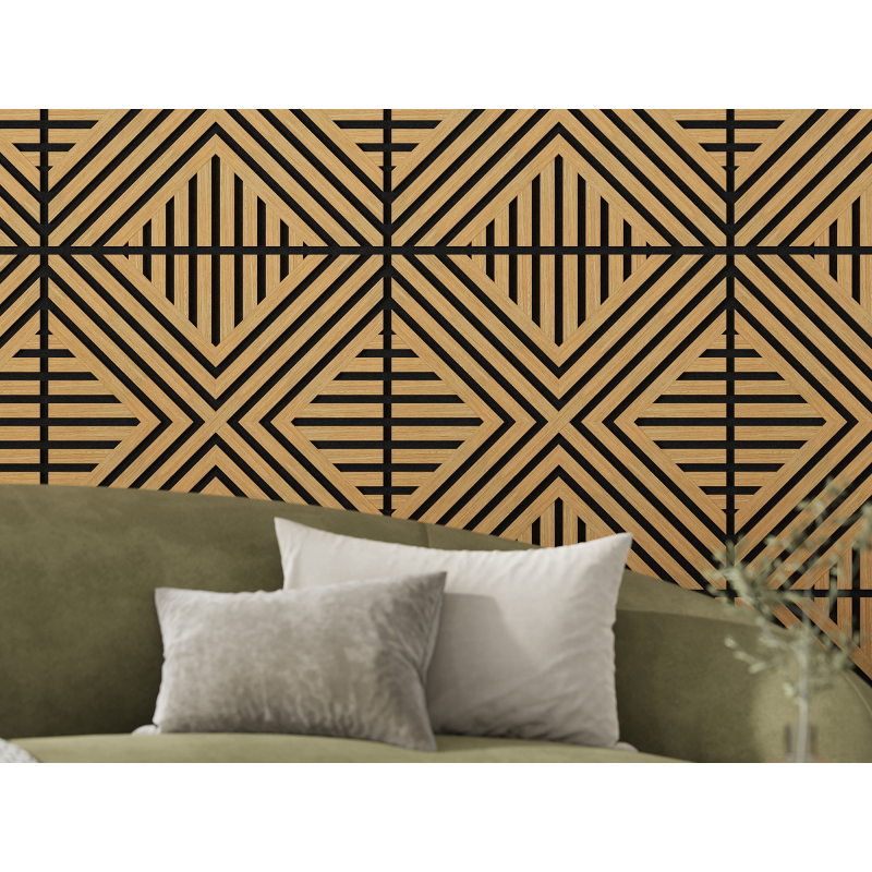 Mexen Linea 06 panel ścienny akustyczny 60 x 60 cm (4szt.), filc 9 mm, fornir techniczny, Dąb Classic - S110-60607-06-041