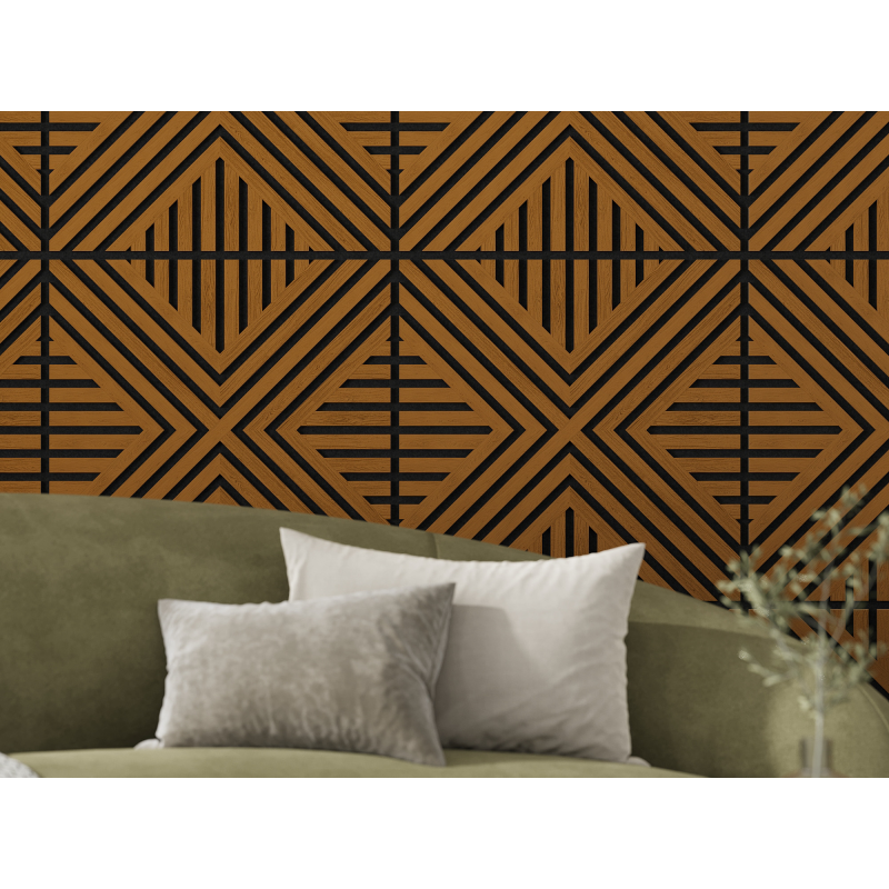 Mexen Linea 06 panel ścienny akustyczny 60 x 60 cm (4szt.), filc 9 mm, fornir techniczny, Dąb Natural - S110-60607-06-042