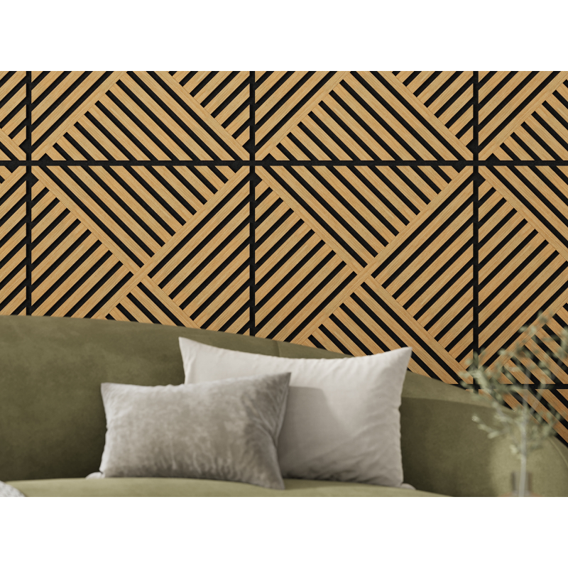 Mexen Linea 08 panel ścienny akustyczny 60 x 60 cm (4szt.), filc 9 mm, fornir techniczny, Dąb Classic - S110-60607-08-041
