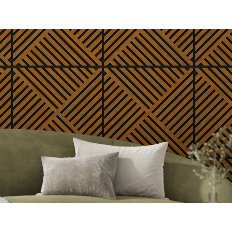Mexen Linea 08 panel ścienny akustyczny 60 x 60 cm (4szt.), filc 9 mm, fornir techniczny, Dąb Natural - S110-60607-08-042