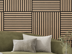 Mexen Linea 15 panel ścienny akustyczny 60 x 60 cm (4szt.), filc 9 mm, fornir techniczny, Bielony Dąb - S110-60607-15-040