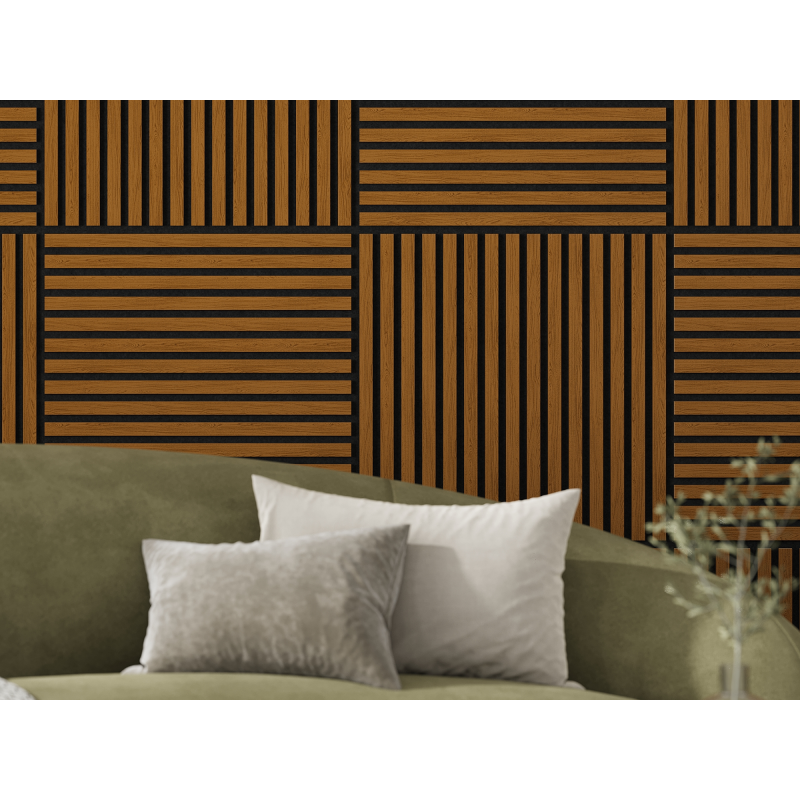 Mexen Linea 15 panel ścienny akustyczny 60 x 60 cm (4szt.), filc 9 mm, fornir techniczny, Dąb Natural - S110-60607-15-042