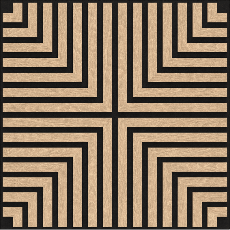 Mexen Linea 02 panel ścienny akustyczny 60 x 60 cm (4szt.), filc 9 mm, fornir techniczny, Bielony Dąb - S110-60607-02-040