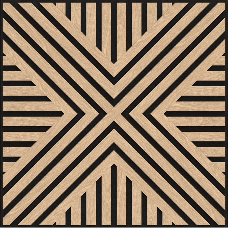 Mexen Linea 06 panel ścienny akustyczny 60 x 60 cm (4szt.), filc 9 mm, fornir techniczny, Bielony Dąb - S110-60607-06-040